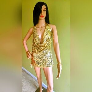 Yellow-Gold Glitter Party 🥳 Dress